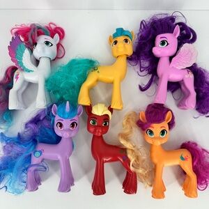 Lot Of 6 My Little Pony: A New Generation Shining Adventures 6” Brushable Mane